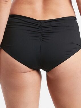 NWT Athleta Villa Swim Boyshort ruched bottom bikini bottom swim black Small